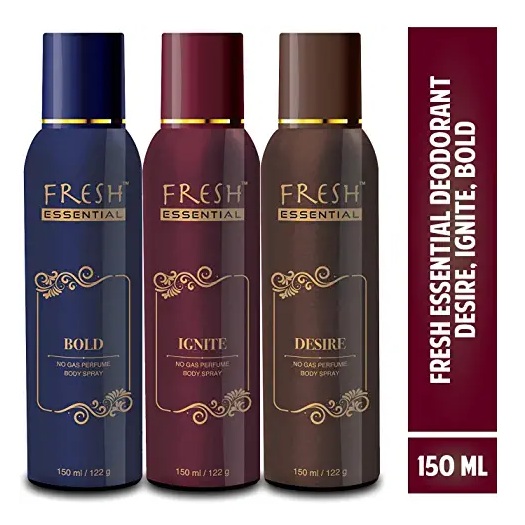 India Desire : Amazon Deodorants Offer: Upto 63% Off On Fresh essential Deodorants Combo Pack Starts @Rs. 169 Only